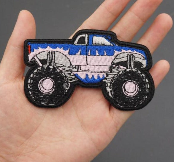 Monster Truck 'Blue & Gray' Embroidered Patch