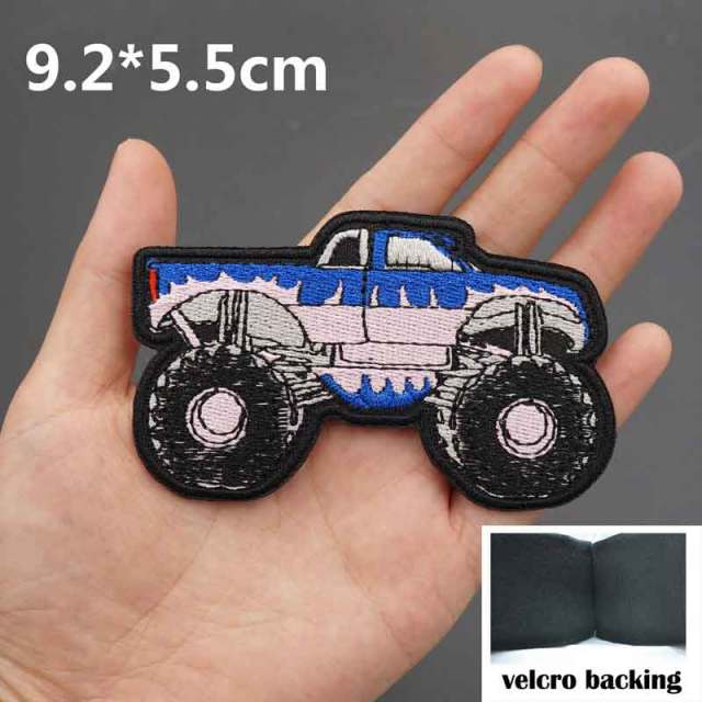 Monster Truck 'Blue & Gray' Embroidered Velcro Patch