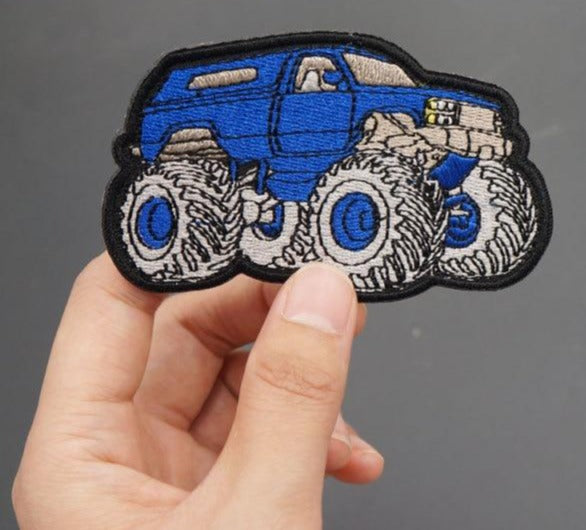 Monster Truck 'Blue' Embroidered Velcro Patch