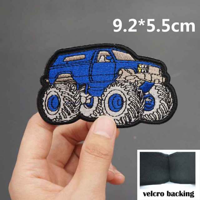 Monster Truck 'Blue' Embroidered Velcro Patch