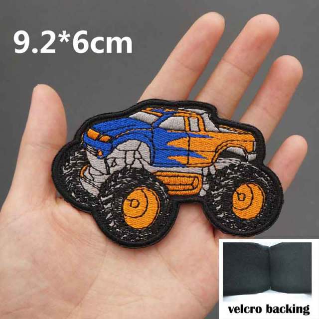 Monster Truck 'Blue & Orange' Embroidered Velcro Patch