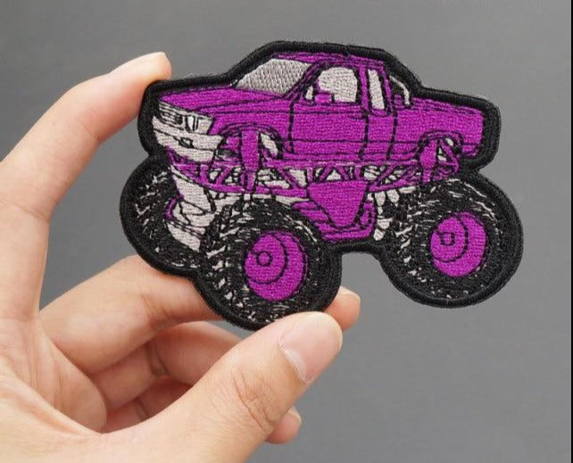 Monster Truck 'Purple' Embroidered Velcro Patch