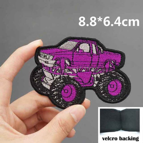 Monster Truck 'Purple' Embroidered Velcro Patch