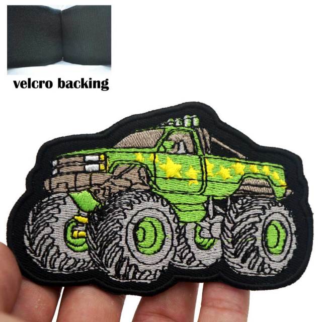 Monster Truck 'Green' Embroidered Velcro Patch