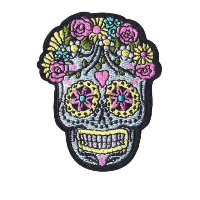 Sugar Skull Embroidered Patch