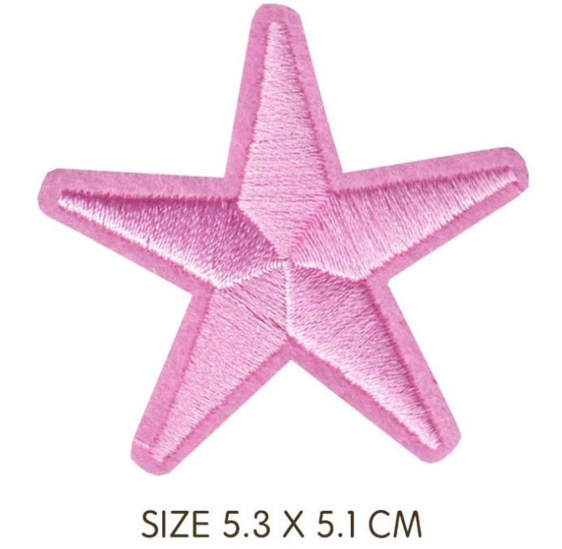 Pastel Colored Star Embroidered Patch
