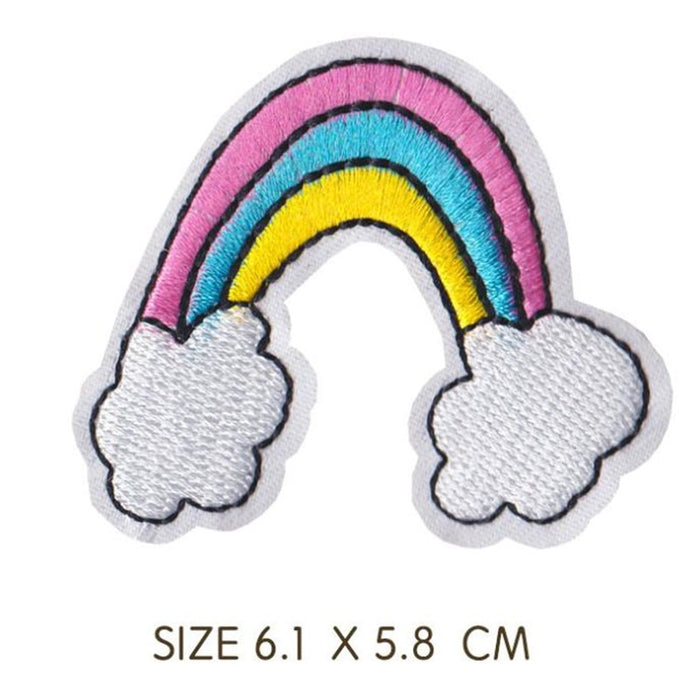 Cute Rainbow In The Clouds '1.0' Embroidered Patch