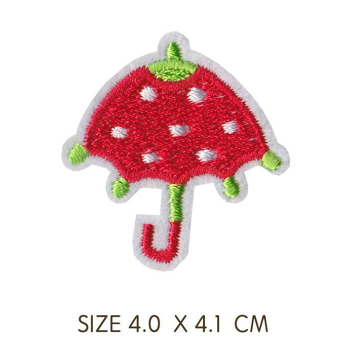 Cute Strawberry Umbrella Embroidered Patch