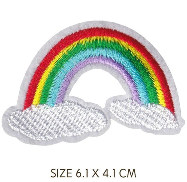 Cute Rainbow In The Clouds Embroidered Patch