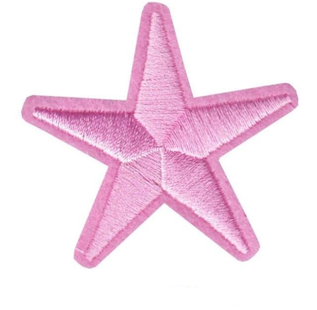 Pastel Colored Star Embroidered Patch