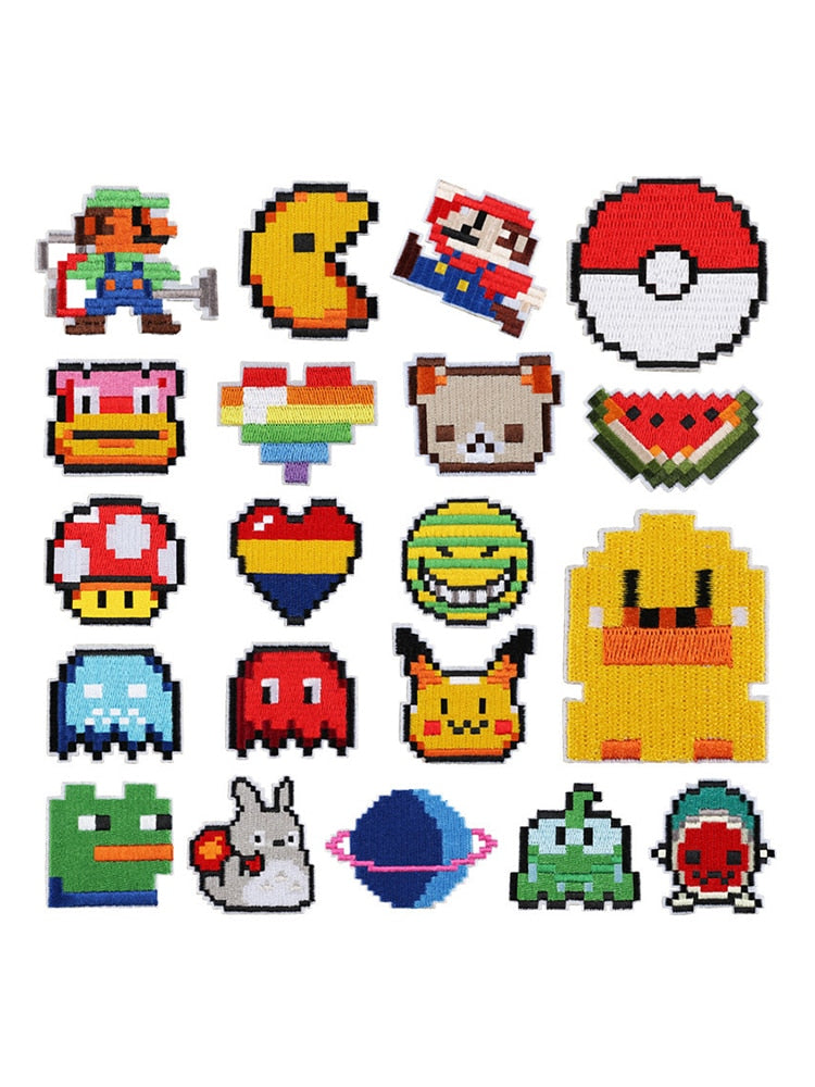 Cute Rainbow Heart Pixel Embroidered Patch