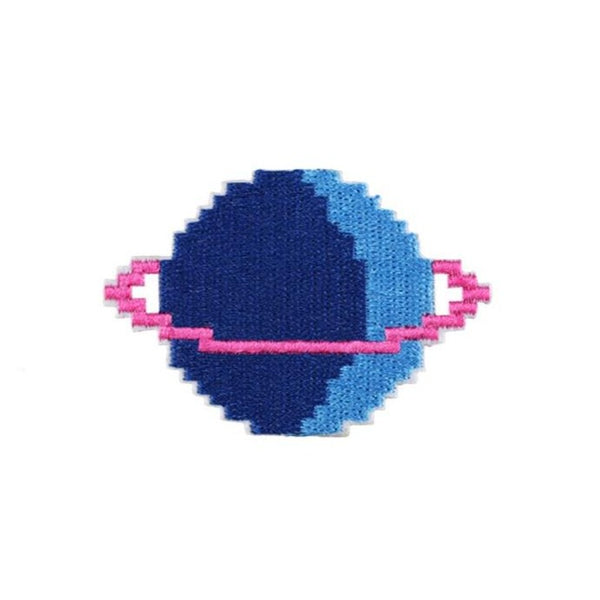 Pixel Ringed Planet Embroidered Patch