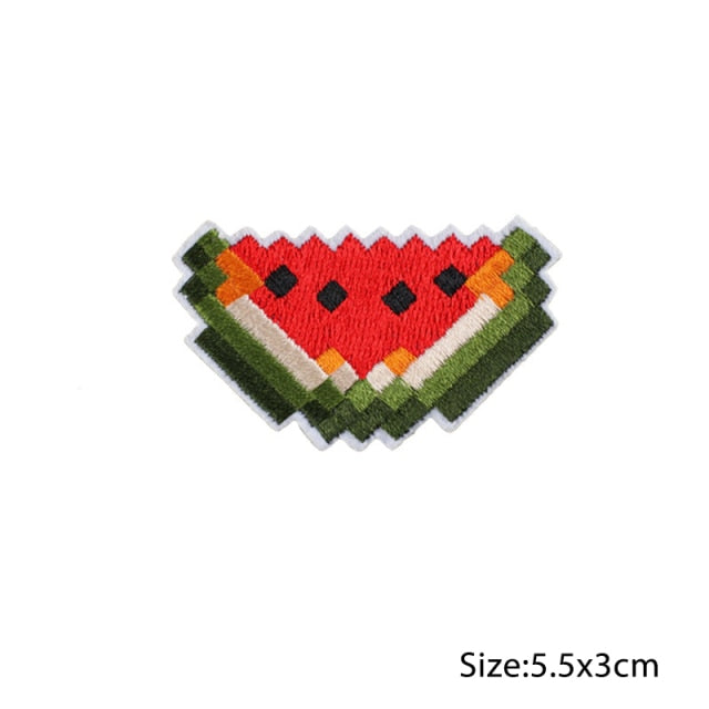 Sliced Watermelon Pixel Embroidered Patch