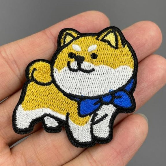 Dog 'Shiba Inu Chubby | Blue Ribbon 1.0' Embroidered Patch