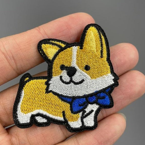 Dog 'Corgi | Blue Ribbon 1.0' Embroidered Patch