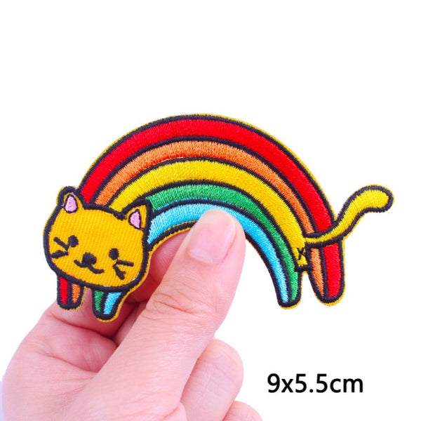 Cute Rainbow Cat Embroidered Patch