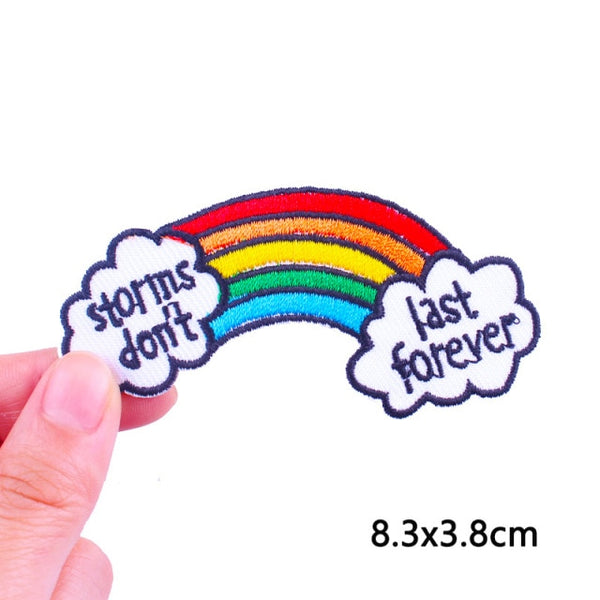 Rainbow 'Storms Don't Last Forever' Embroidered Patch