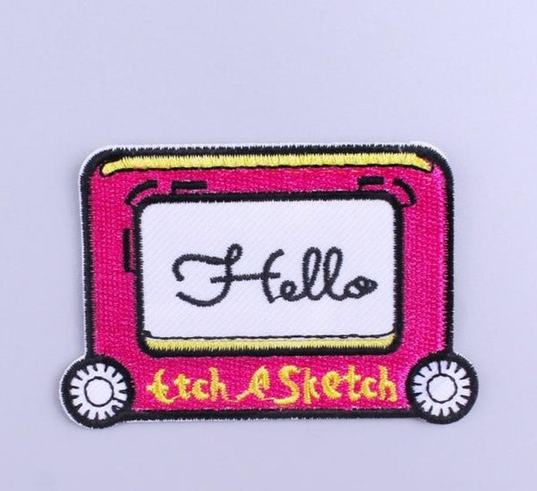 Etch A Sketch 'Hello' Embroidered Patch