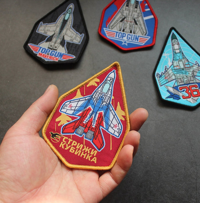 Top Gun 'Fighter Aircraft' Embroidered Velcro Patch