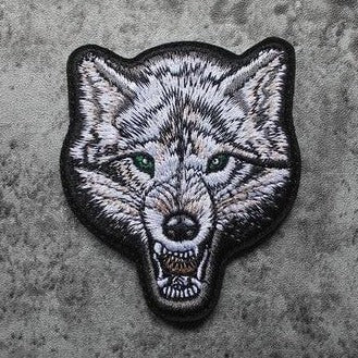 Angry Snow Wolf Embroidered Velcro Patch