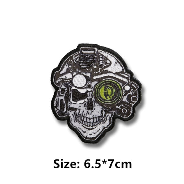 Tactical Skull Night Vision Embroidered Velcro Patch