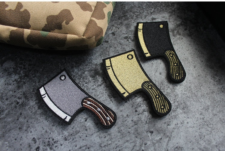 Cleaver Knife Embroidered Velcro Patch