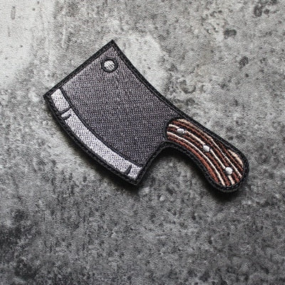 Cleaver Knife Embroidered Velcro Patch