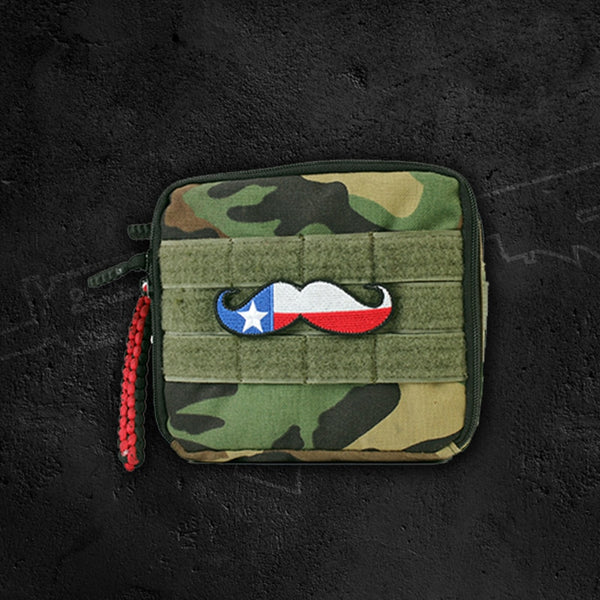 Texas Mustache Flag Embroidered Velcro Patch