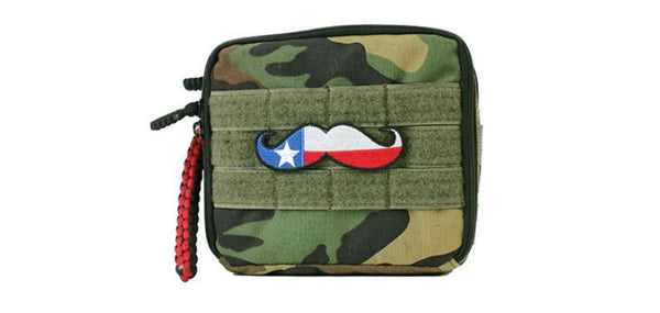 Texas Mustache Flag Embroidered Velcro Patch