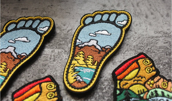 Travel 'Explore | Foot' Embroidered Velcro Patch