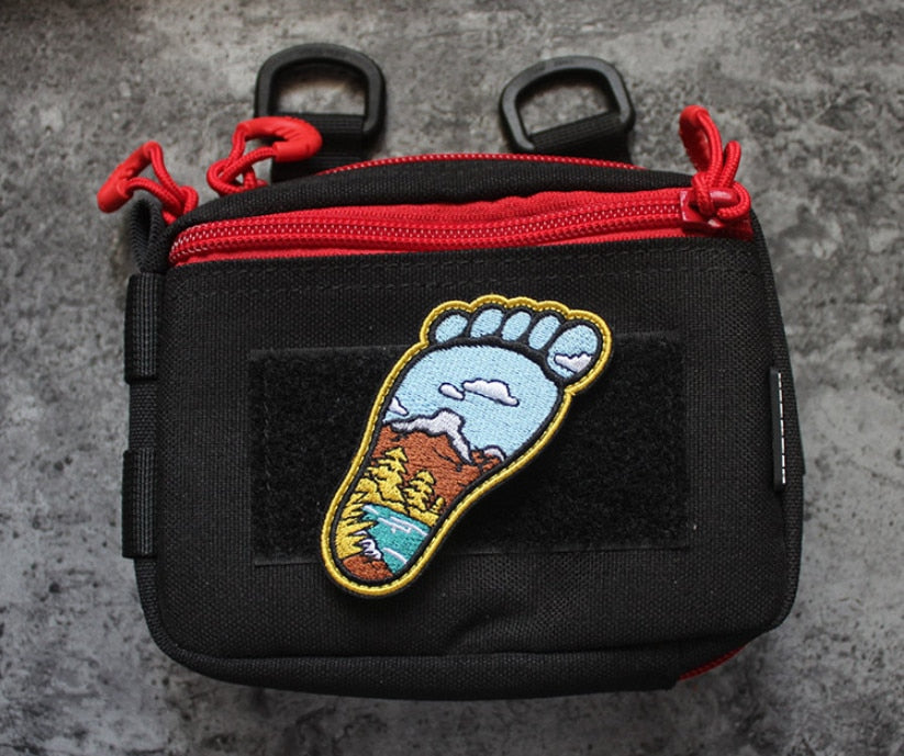 Travel 'Explore | Foot' Embroidered Velcro Patch
