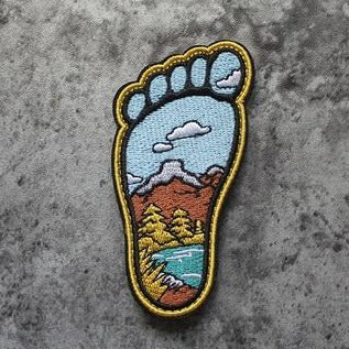 Travel 'Explore | Foot' Embroidered Velcro Patch