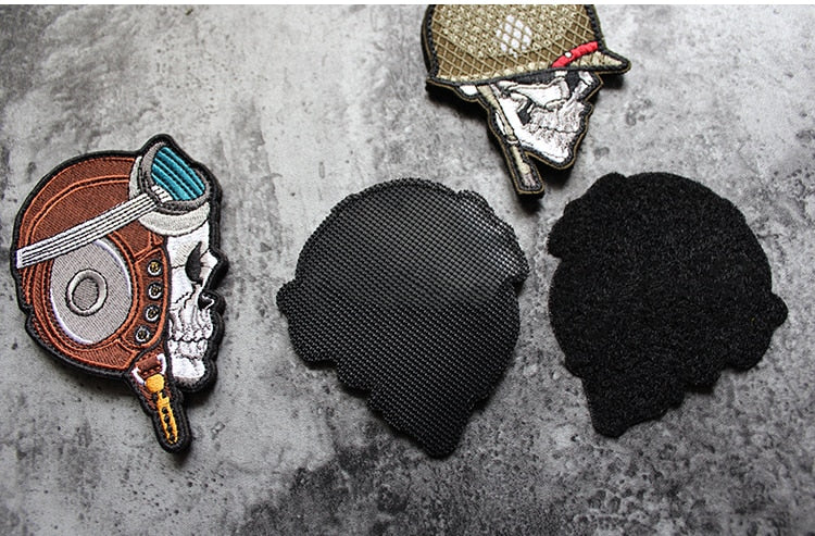 Skull 'The Aviator' Embroidered Velcro Patch