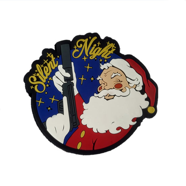 Santa Claus 'Silent Night' PVC Rubber Velcro Patch