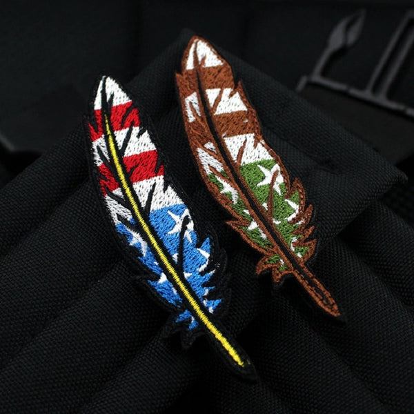 Feather Flag Embroidered Velcro Patch