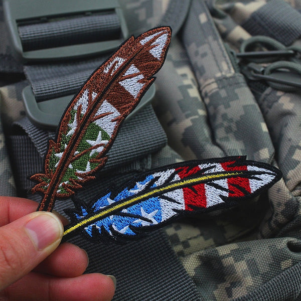 Feather Flag Embroidered Velcro Patch