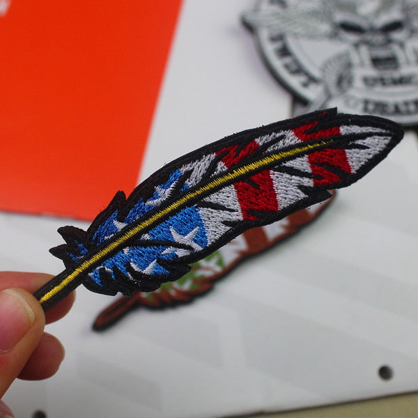 Feather Flag Embroidered Velcro Patch