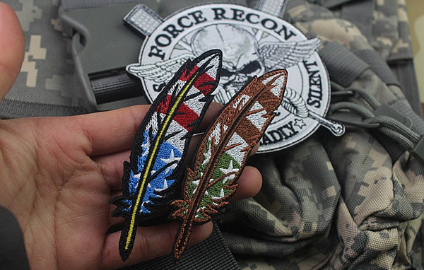 Feather Flag Embroidered Velcro Patch