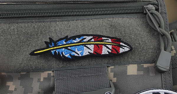 Feather Flag Embroidered Velcro Patch