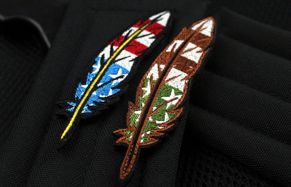 Feather Flag Embroidered Velcro Patch