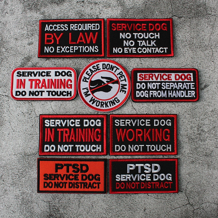 Service Dog 'No Touch | No Talk | No Eye Contact' Embroidered Velcro Patch