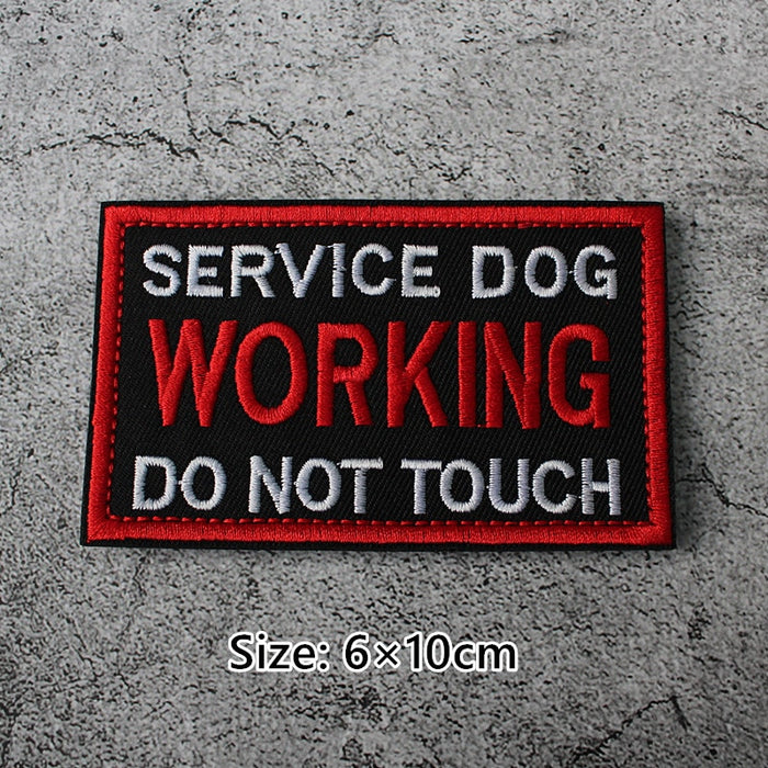 Service Dog 'Working | Do Not Touch' Embroidered Velcro Patch