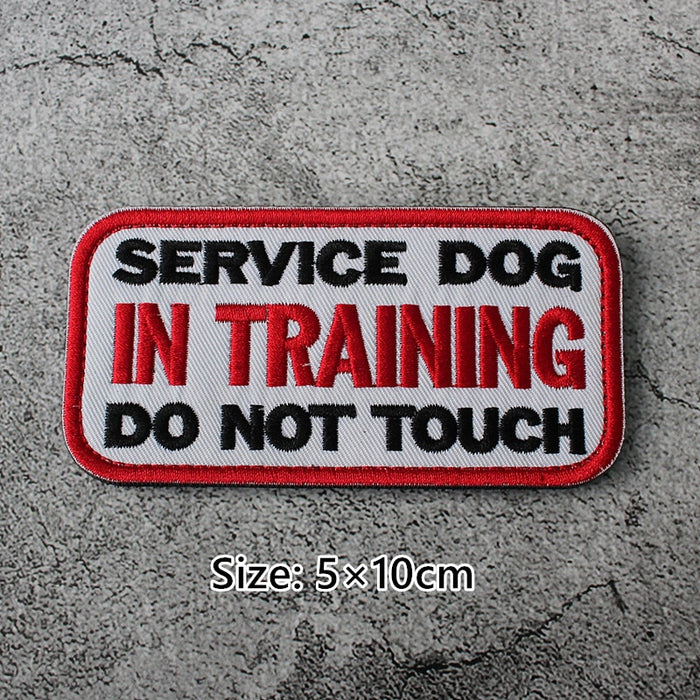 Service Dog 'In Training | Do Not Touch | 1.0' Embroidered Velcro Patch