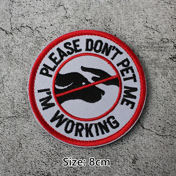 Service Dog 'Please Don't Pet Me | I'm Working' Embroidered Velcro Patch