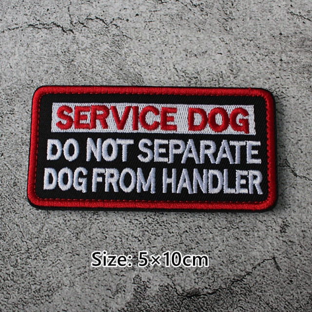 Service Dog 'Do Not Separate Dog From Handler' Embroidered Velcro Patch