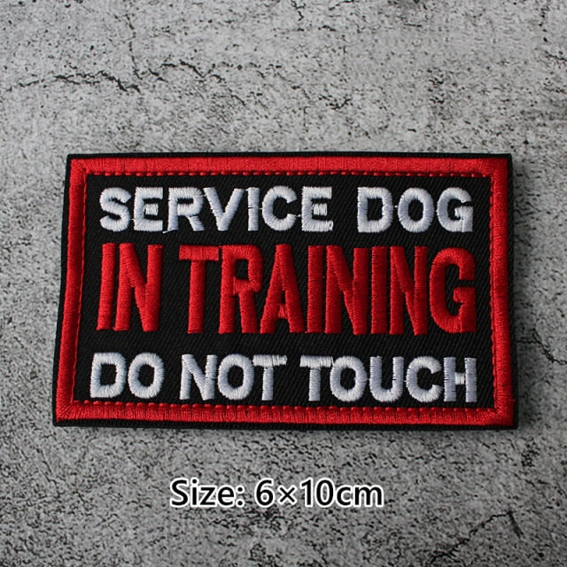 Service Dog 'In Training | Do Not Touch' Embroidered Velcro Patch