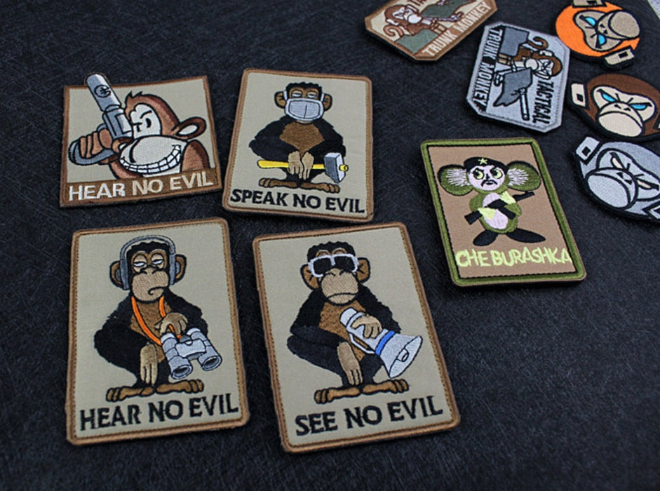 Monkey Tactical 'Hear No Evil | Headphones' Embroidered Velcro Patch