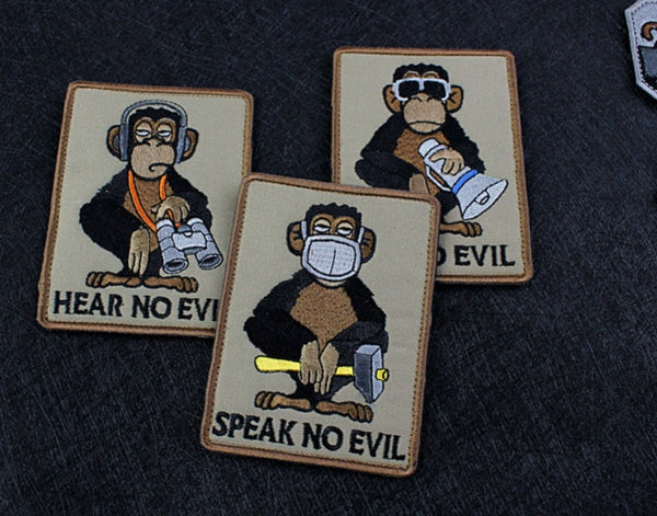 Monkey Tactical 'Speak No Evil | Mask' Embroidered Velcro Patch