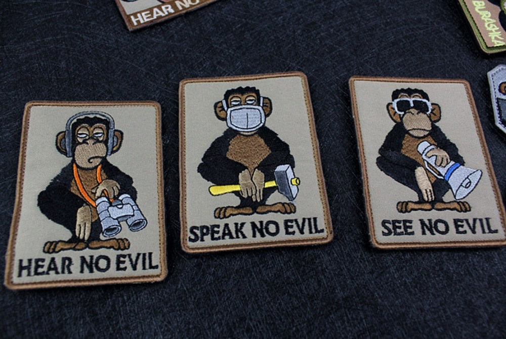 Monkey Tactical 'Speak No Evil  Mask' Embroidered Velcro Patch — Little  Patch Co