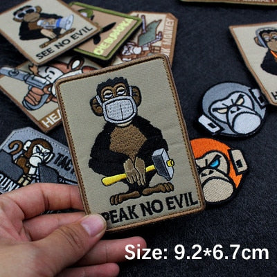 Monkey Tactical 'Speak No Evil | Mask' Embroidered Velcro Patch